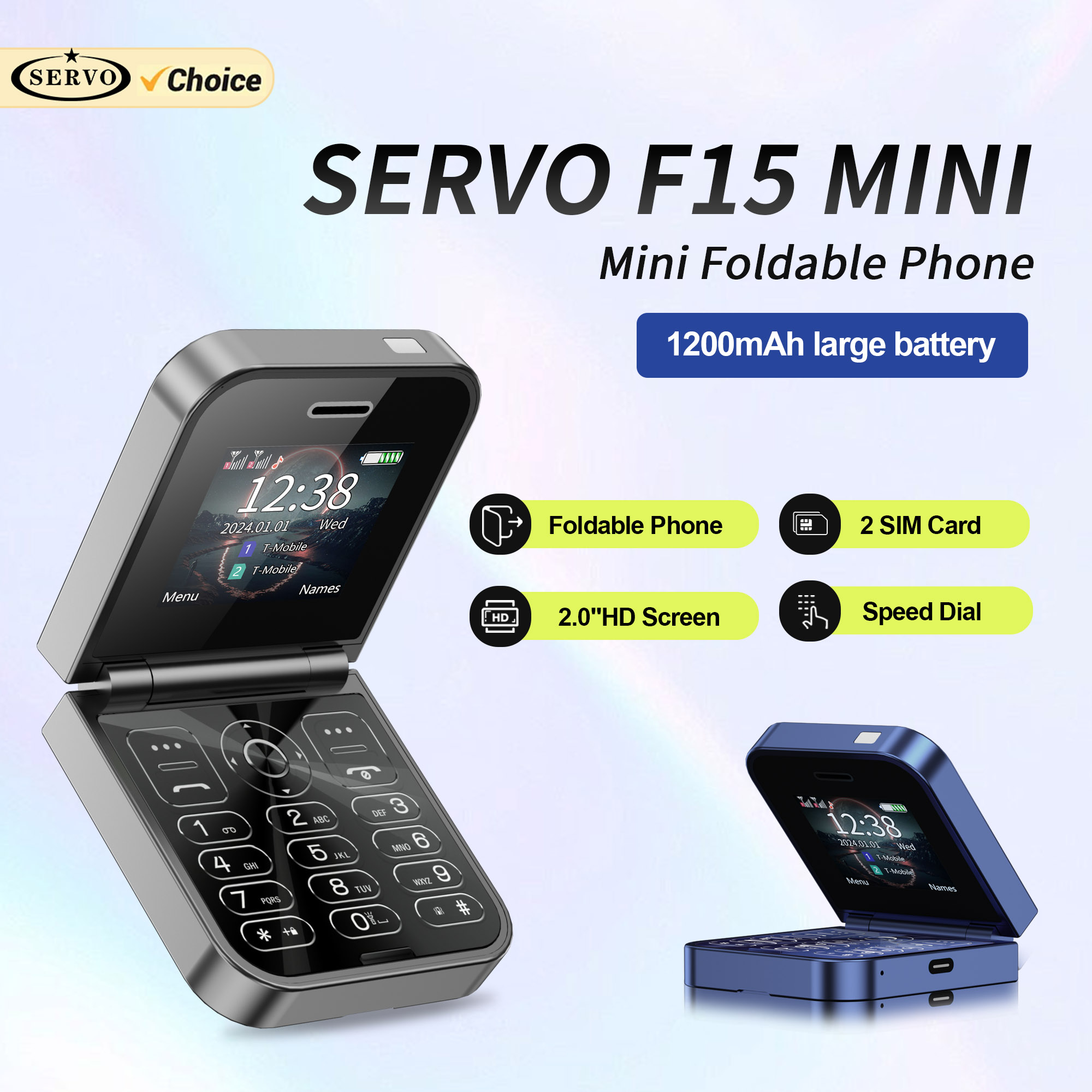 Phone Cases Verizon - SERVO F15 Мини-маленький раскладной мобильный телефон