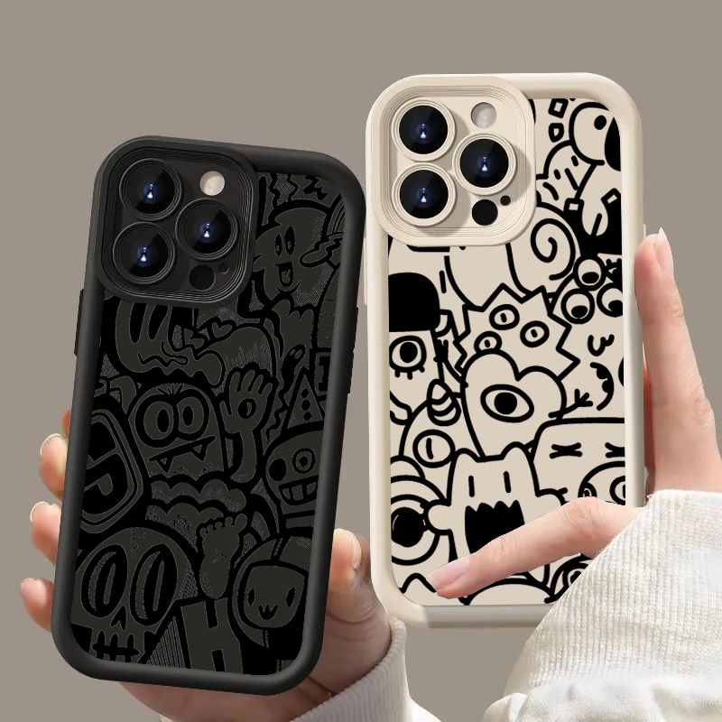 Черный чехол с граффити для iP – обзор и цена Phone Cases With Camera Cover