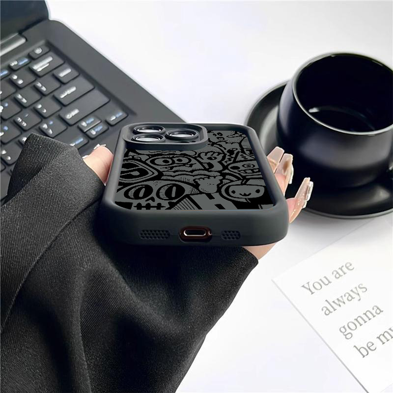 Черный чехол с граффити для iP – обзор и цена Phone Cases With Camera Cover